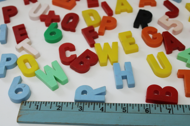 photo of 200 pieces magnetic letters & numbers, different sizes and colors refrigerator magnets  #4