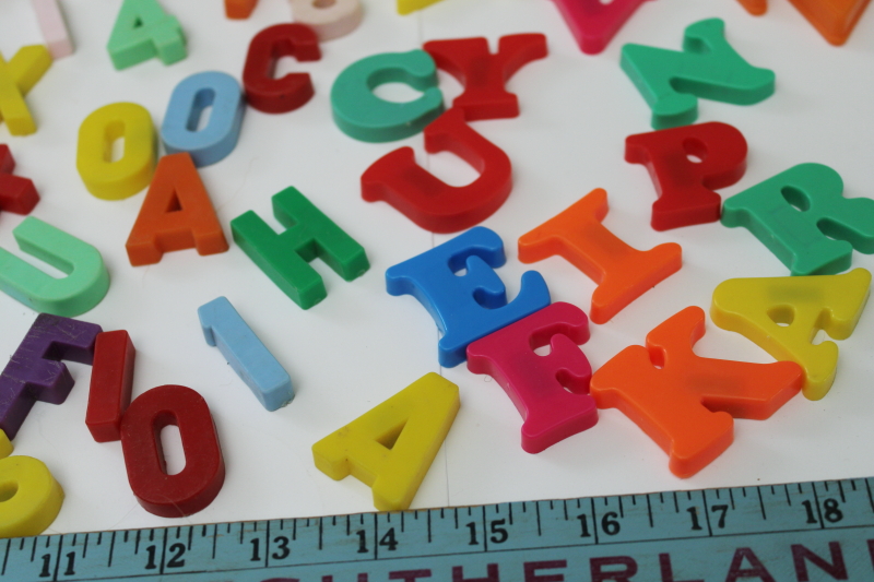 photo of 200 pieces magnetic letters & numbers, different sizes and colors refrigerator magnets  #5