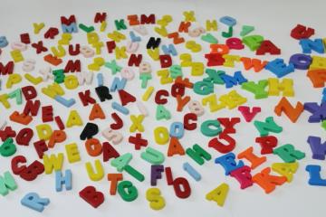 catalog photo of 200 pieces magnetic letters & numbers, different sizes and colors refrigerator magnets 