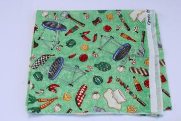 catalog photo of 2000s vintage novelty quilting fabric Bonijean200 barbecue print cookout theme 