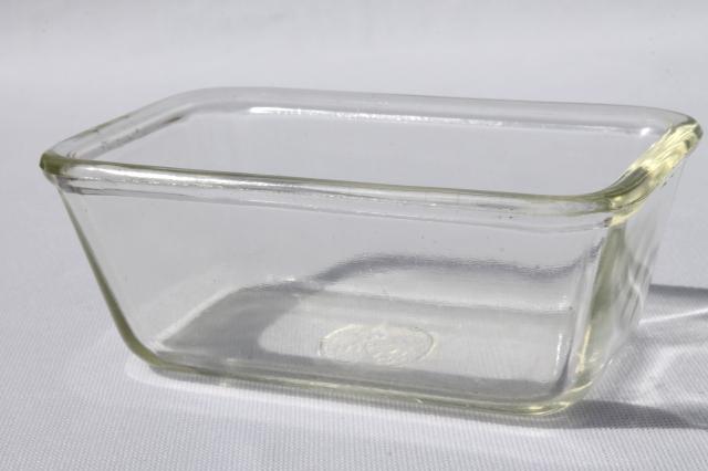 photo of 20s 30s vintage Pyrex rare baby loaf clear glass tiny bread / cake pan child's size #1