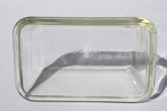 photo of 20s 30s vintage Pyrex rare baby loaf clear glass tiny bread / cake pan child's size #3