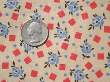 catalog photo of 20s 30s vintage cotton fabric, 4 yds 36w art deco print dress material