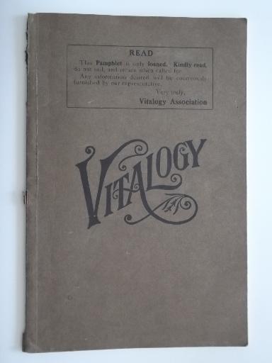 photo of 20s quack medicine Vitalogy book, old color print medical illustrations #1