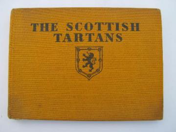 catalog photo of 20s vintage Scottish Tartans, family clan name patterns, color illustrations