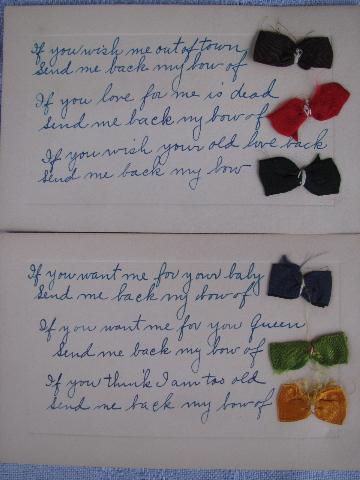 photo of 20s vintage leap year valentine proposal rhyme and bows to boy from girl #5