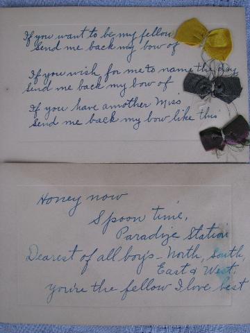 photo of 20s vintage leap year valentine proposal rhyme and bows to boy from girl #6