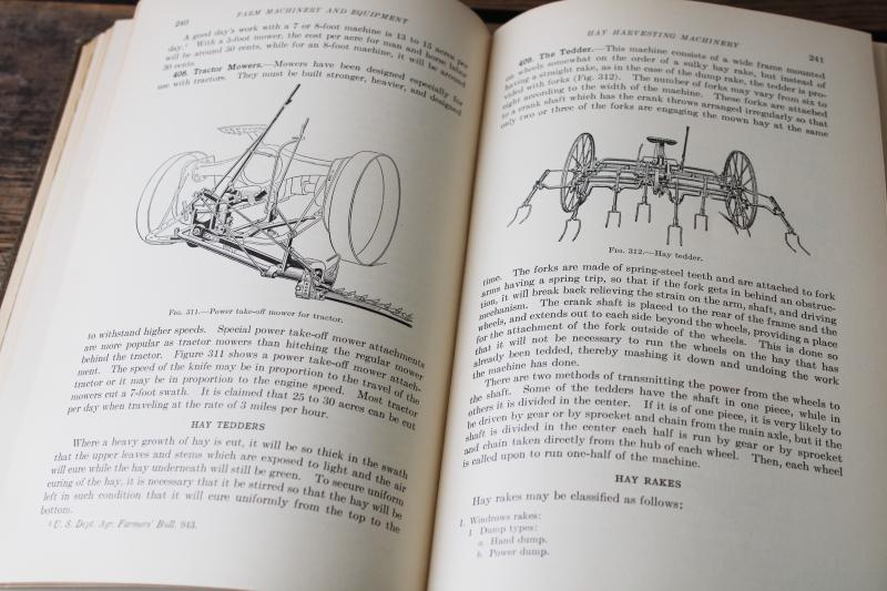 photo of 20s vintage textbook Farm Machinery & Equipment, many drawings & illustrations 1st edition  #11