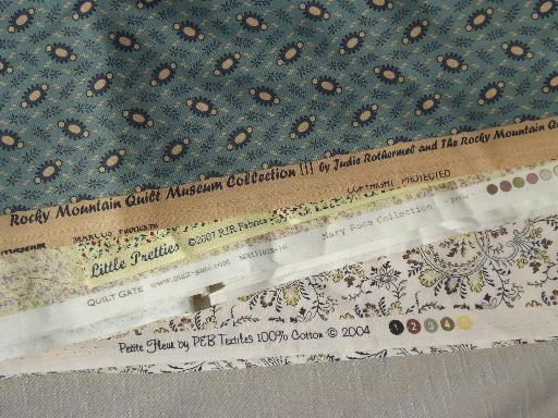 photo of 22 yds print cotton quilt fabric, shades of yellow quilting fabric lot #6