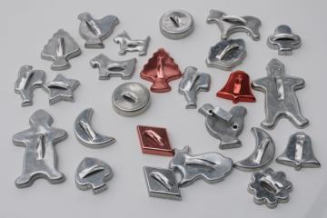 25 vintage cookie cutters, Mirro aluminum & copper colored cookie cutters lot 