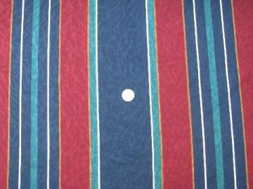 catalog photo of 25+ yds cotton decorator/upholstery fabric, navy/wine/green club stripe