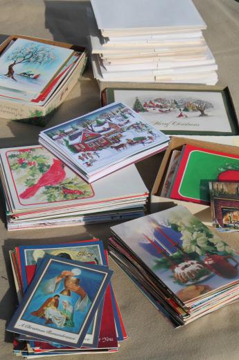 photo of 250+ unused vintage Christmas cards, holiday greeting card lot #1