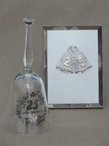 photo of 25th Silver Anniversary glass & china collectibles, most vintage Japan #9