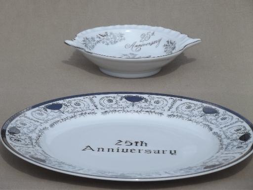 photo of 25th Silver Anniversary glass & china collectibles, most vintage Japan #11