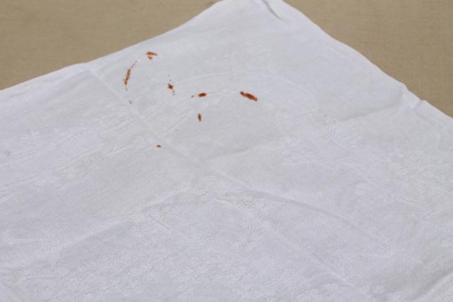 photo of 30+ cotton & linen damask fabric napkins, mismatched vintage table linen, cloth napkin lot #4