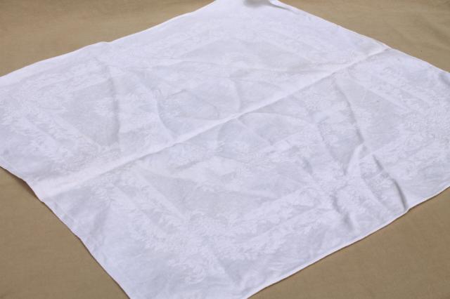 photo of 30+ cotton & linen damask fabric napkins, mismatched vintage table linen, cloth napkin lot #8