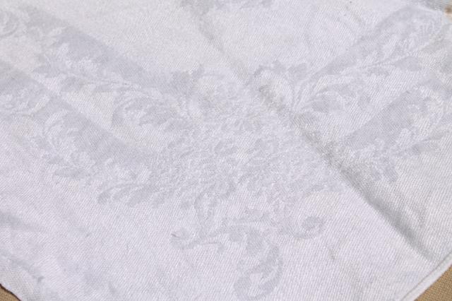 photo of 30+ cotton & linen damask fabric napkins, mismatched vintage table linen, cloth napkin lot #9
