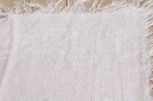 photo of 30+ cotton & linen damask fabric napkins, mismatched vintage table linen, cloth napkin lot #11
