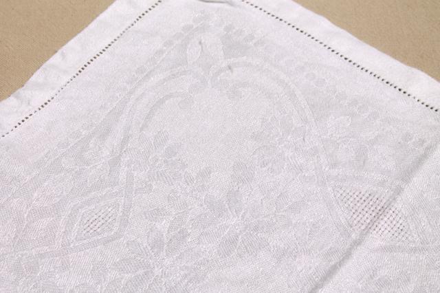 photo of 30+ cotton & linen damask fabric napkins, mismatched vintage table linen, cloth napkin lot #13