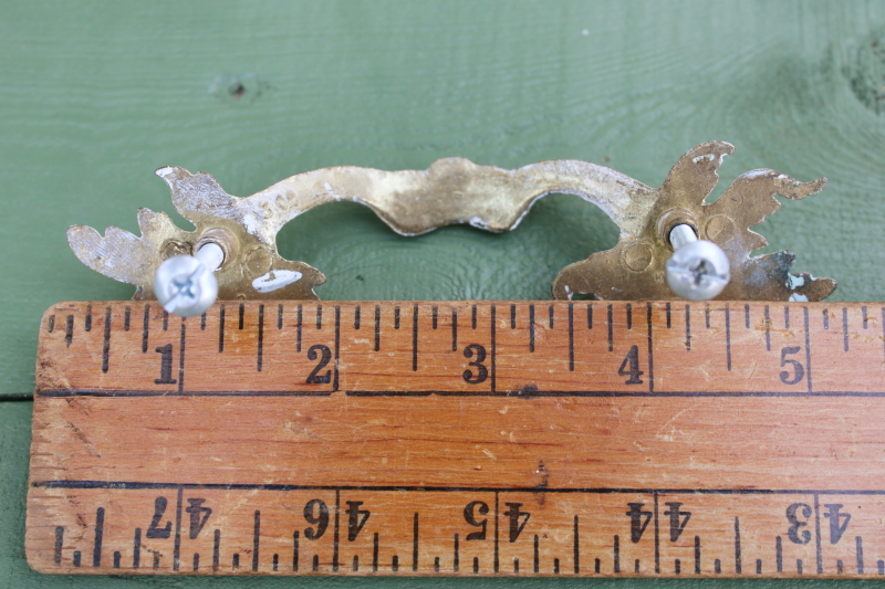 photo of 30 vintage drawer pulls, french provincial gold & white ornate rococo cabinet furniture handles, hardware lot  #9