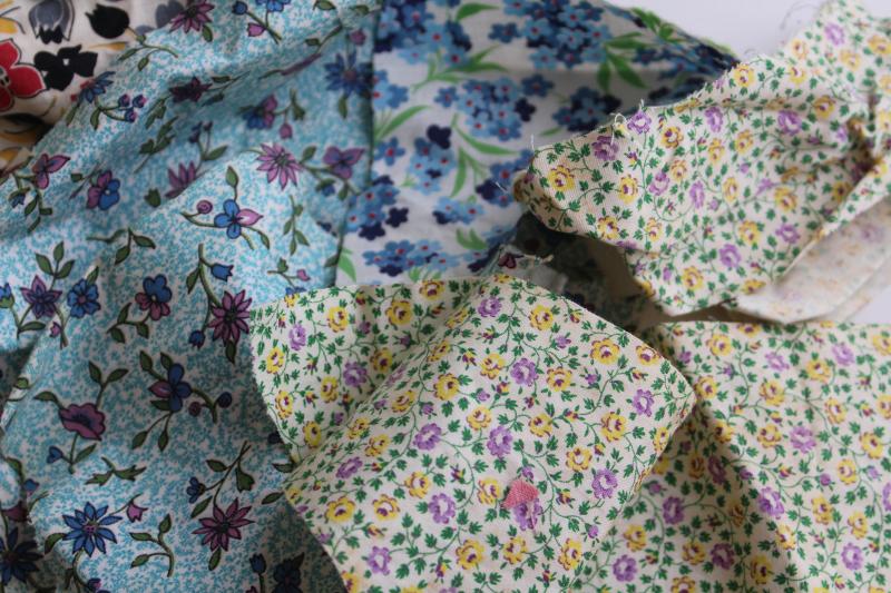 photo of 30s 40s 50s vintage fabric print cotton scraps, pieces for quilting sewing craft projects #7