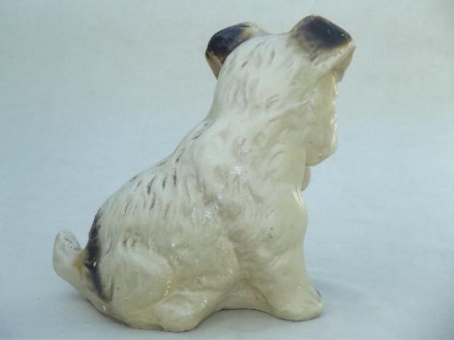 photo of 30s 40s vintage carnival chalkware prize, Scottish terrier  toy dog #3