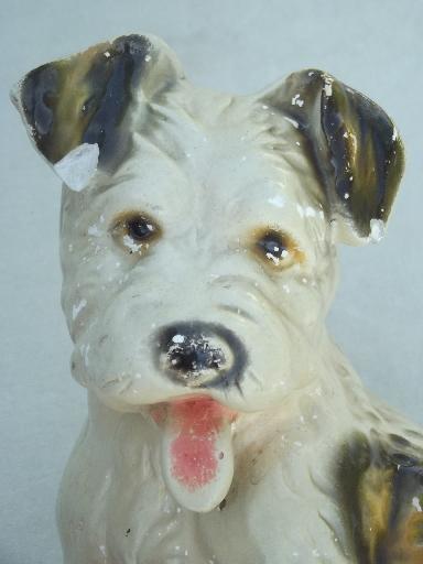 photo of 30s 40s vintage carnival chalkware prize, Scottish terrier  toy dog #5