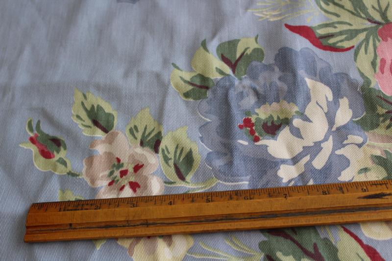 photo of 30s 40s vintage cotton fabric peonies floral print, shabby cottage chic flowers #3