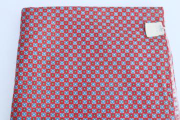 catalog photo of 30s 40s vintage fabric, 4 yards crisp cotton tiny checks print red blue green