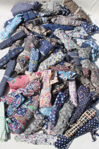 photo of 30s 40s vintage quilting fabric scrap bundles, cotton print scraps fabrics for quilters #1