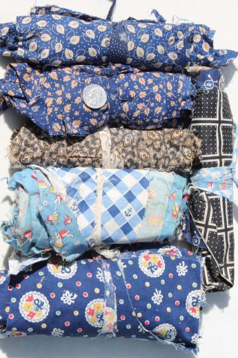 photo of 30s 40s vintage quilting fabric scrap bundles, cotton print scraps fabrics for quilters #6