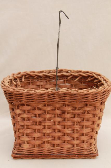 photo of 30s 40s vintage wash day clothesline basket to hold clothespins on a laundry line #5