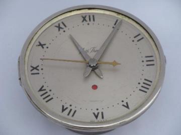 catalog photo of 30s Seth Thomas clock face&movement w/brass gears for parts steampunk vintage