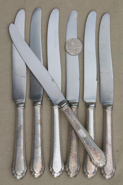 photo of 30s vintage Gorham Cavalier silverplate flatware, 1937 patent date silverware lot #6