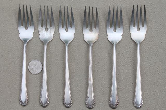 photo of 30s vintage Gorham Cavalier silverplate flatware, 1937 patent date silverware lot #8