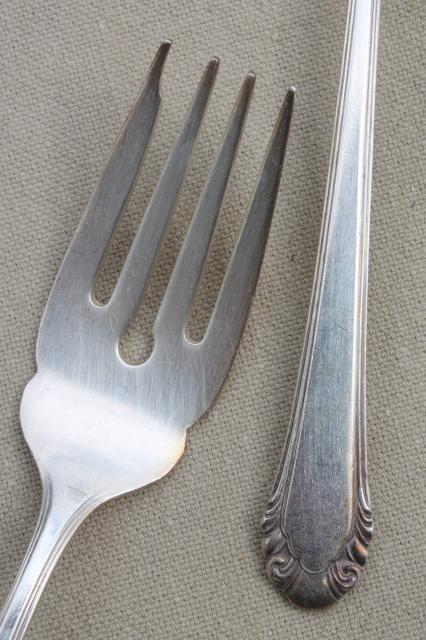 photo of 30s vintage Gorham Cavalier silverplate flatware, 1937 patent date silverware lot #9