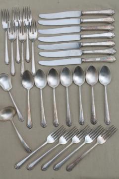 catalog photo of 30s vintage Gorham Cavalier silverplate flatware, 1937 patent date silverware lot