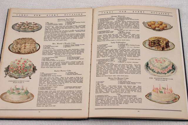 photo of 30s vintage cookbook w/ color illustrations, baking recipe book Anyone Can Bake dated 1930 #9