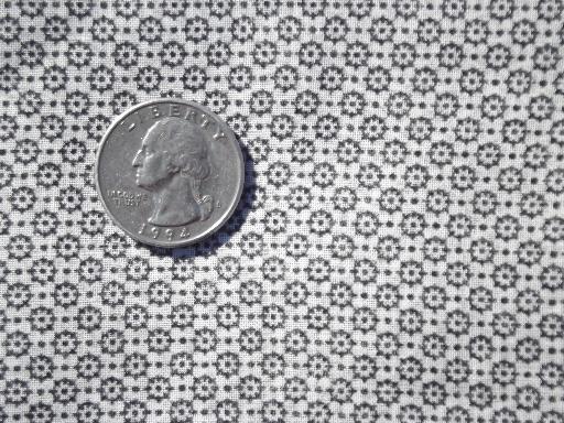 photo of 30s vintage rayon or rayon cotton fabric, art deco tiny print in black #1