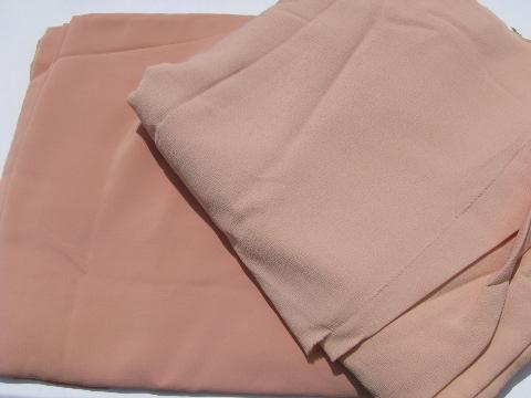 photo of 30s-40s vintage dress material fabric lot, rayon crepe in shades of pale pink #1