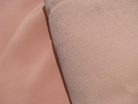 photo of 30s-40s vintage dress material fabric lot, rayon crepe in shades of pale pink #2