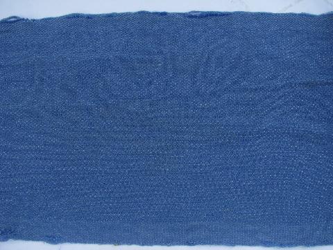 photo of 33 yds old blue cotton roller towel toweling fabric, kitchen or shop towels #2