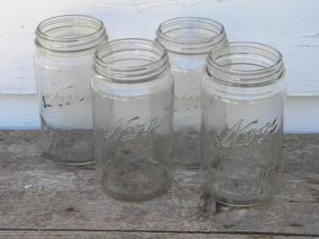 catalog photo of 4 vintage 1 qt Kerr Self-Sealing Mason wide mouth canning jars, lot #2