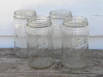 catalog photo of 4 vintage 1 qt Kerr Self-Sealing Mason wide mouth canning jars, lot #3