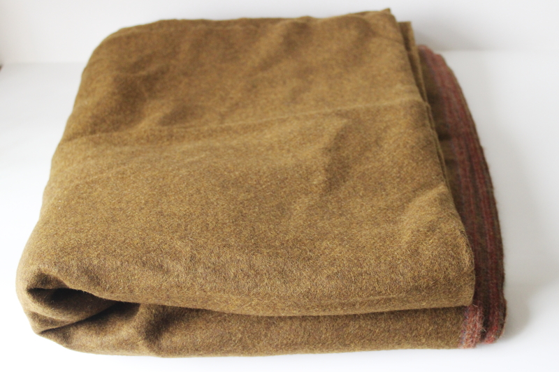 photo of 4 yards 58 wide army green wool fabric, olive drab color nice thick vintage fabric all wool  #1