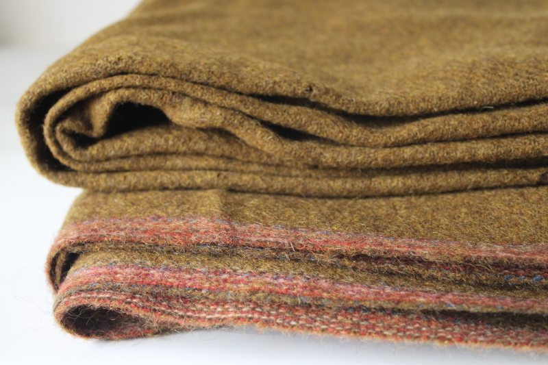 photo of 4 yards 58 wide army green wool fabric, olive drab color nice thick vintage fabric all wool #4