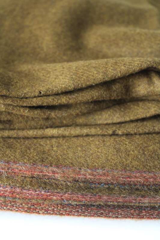 photo of 4 yards 58 wide army green wool fabric, olive drab color nice thick vintage fabric all wool #5