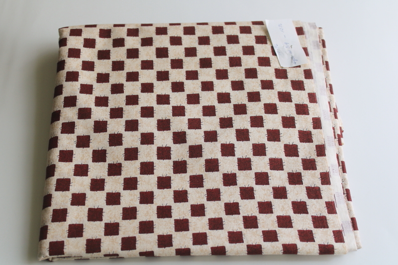 photo of 4 yds cotton quilt fabric, primitive patches checkerboard patchwork print Springs One Heart One Mind  #1