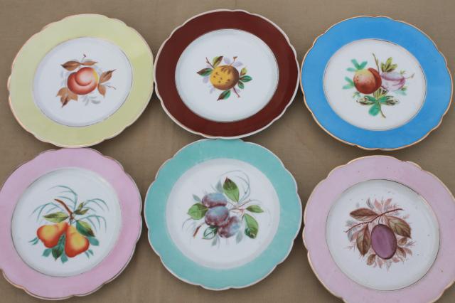 photo of 40+ antique china plates w/ hand painted fruit, shabby chic rustic wedding vintage dishes  #2