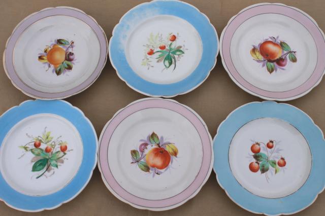 photo of 40+ antique china plates w/ hand painted fruit, shabby chic rustic wedding vintage dishes  #5